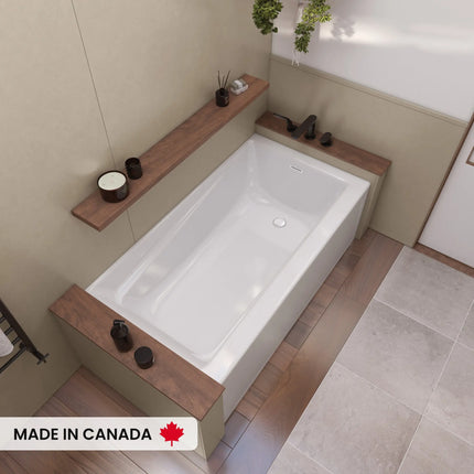 Maax Exhibit 6030 IFS AFR Acrylic Alcove Left-Hand Drain Bathtub in White - Plumbing Market