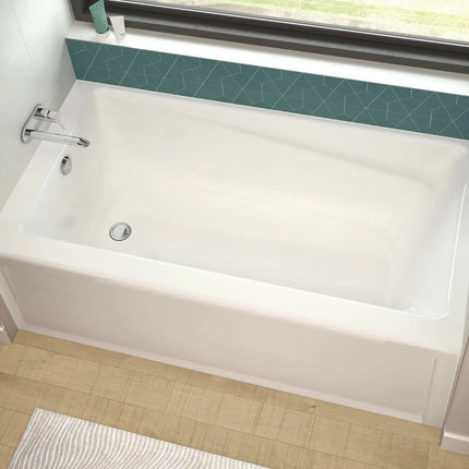 Maax Exhibit 6030 IFS Acrylic Alcove Right-Hand Drain Combined Whirlpool & Aeroeffect Bathtub in White 105519-096-001-101 - Plumbing Market
