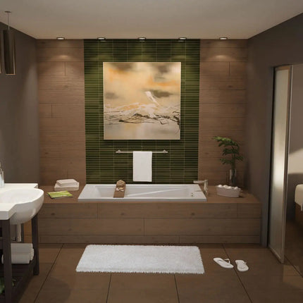 Maax Exhibit 6032 Acrylic Drop-in End Drain Combined Whirlpool & Aeroeffect Bathtub in White 105513-096-001-000 - Plumbing Market