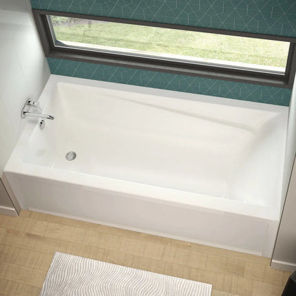 Maax Exhibit 7232 IFS AFR Acrylic Alcove Left-Hand Drain Combined Whirlpool & Aeroeffect Bathtub in White 106226-L-096-001 - Plumbing Market