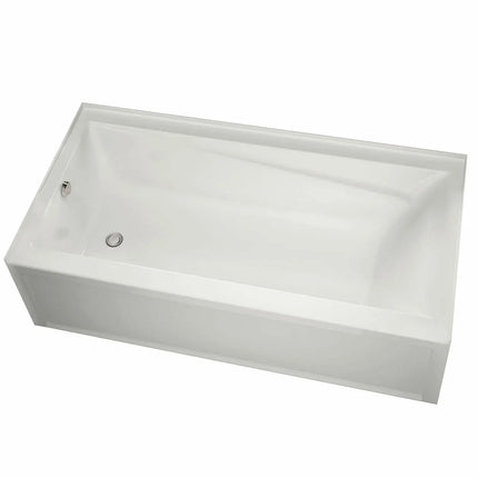 Maax Exhibit 7242 IFS AFR Acrylic Alcove Left-Hand Drain Aeroeffect Bathtub in White 106188-L-103-001 - Plumbing Market