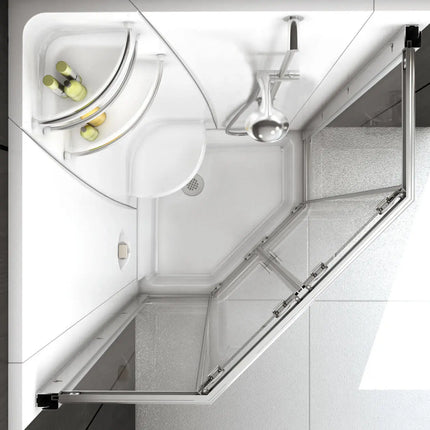Maax Freestyle 40 Neo-Angle 40 x 40 Acrylic Corner Center Drain One-Piece Shower in White 102997-000-001-100 - Plumbing Market