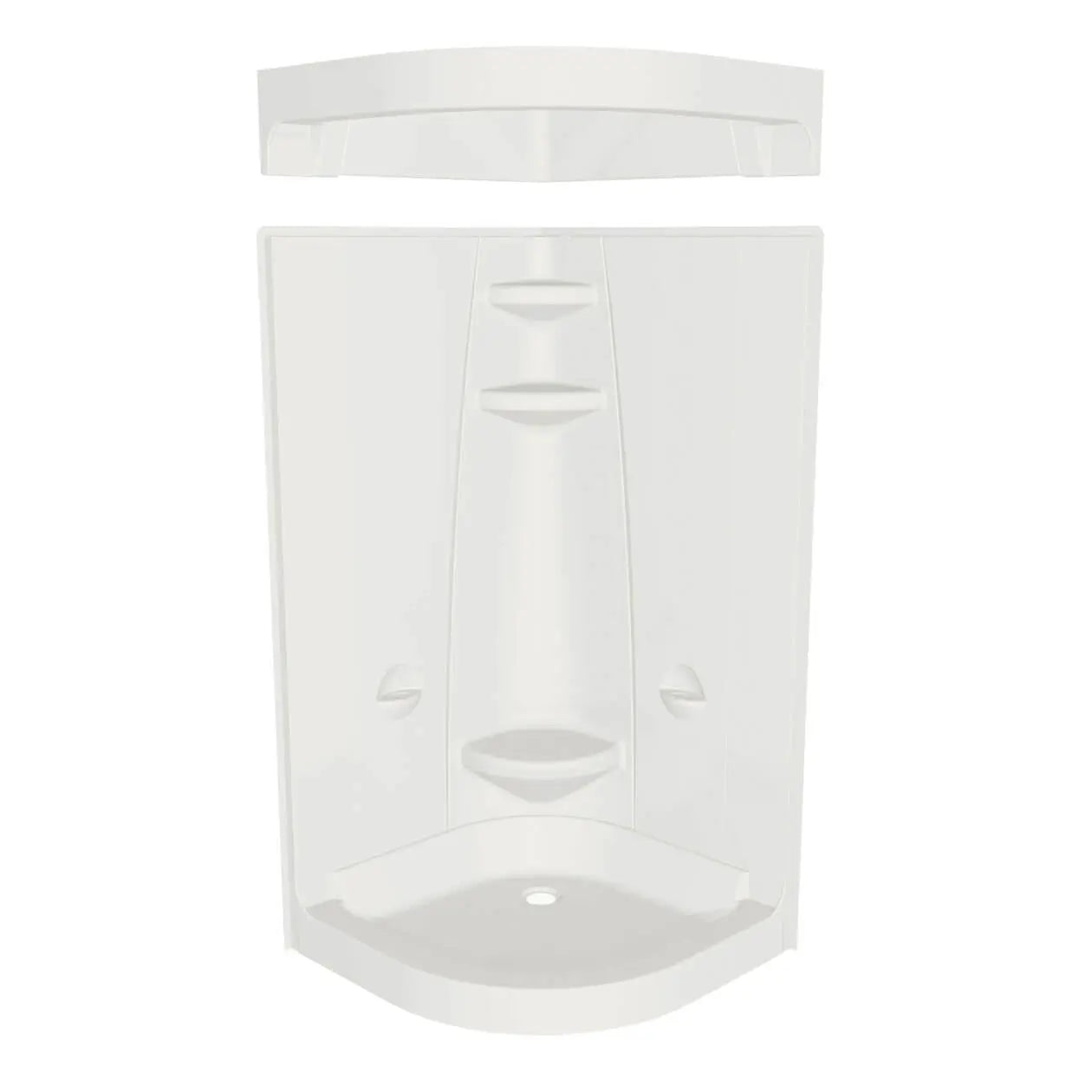 Maax Freestyle 40 Neo-Round 40 x 40 Acrylic Corner Center Drain Two-Piece Shower in White 102998-000-001-102 - Plumbing Market