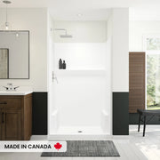 Maax Icon SH4834 AcrylX Alcove Center Drain One-piece Shower in White - Plumbing Market