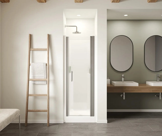 Maax Jasmin Sleek DI 30 x 32 AcrylX Alcove Center Drain One-Piece Shower in White 107574-000-002-102 - Plumbing Market