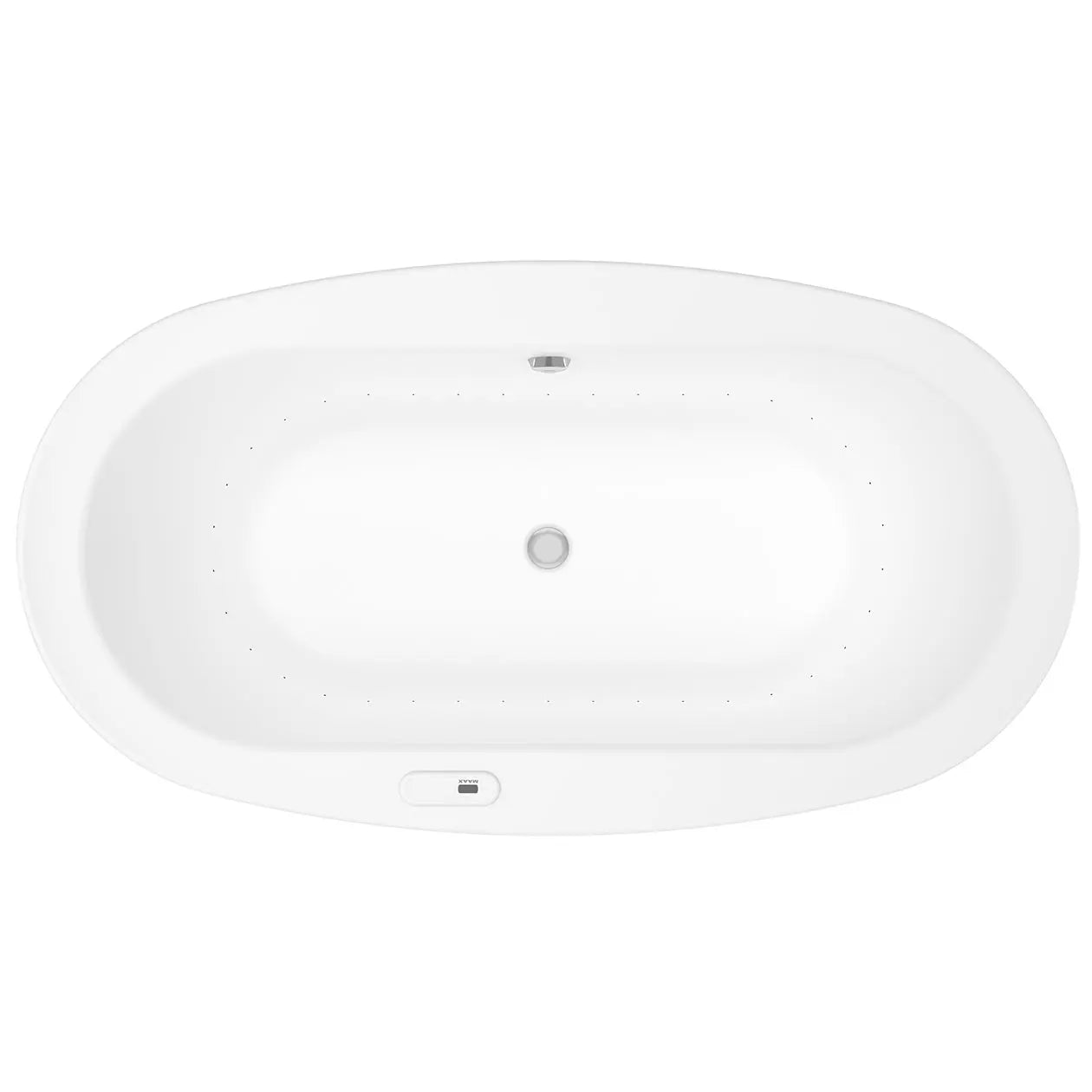 Maax Jazz F 66 x 36 Acrylic Freestanding Center Drain Aerofeel Bathtub in White with White Skirt 105359-055-001 - Plumbing Market