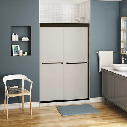 Maax Kameleon 43-47 x 71 in. 6 mm Bypass Shower Door for Alcove Installation with Frosted glass in Dark Bronze 134563-978-172-000 - Plumbing Market