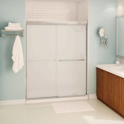 Maax Kameleon 55-59 x 71 in. 6 mm Bypass Shower Door for Alcove Installation with Frosted glass in Chrome 134565-978-084-000 - Plumbing Market