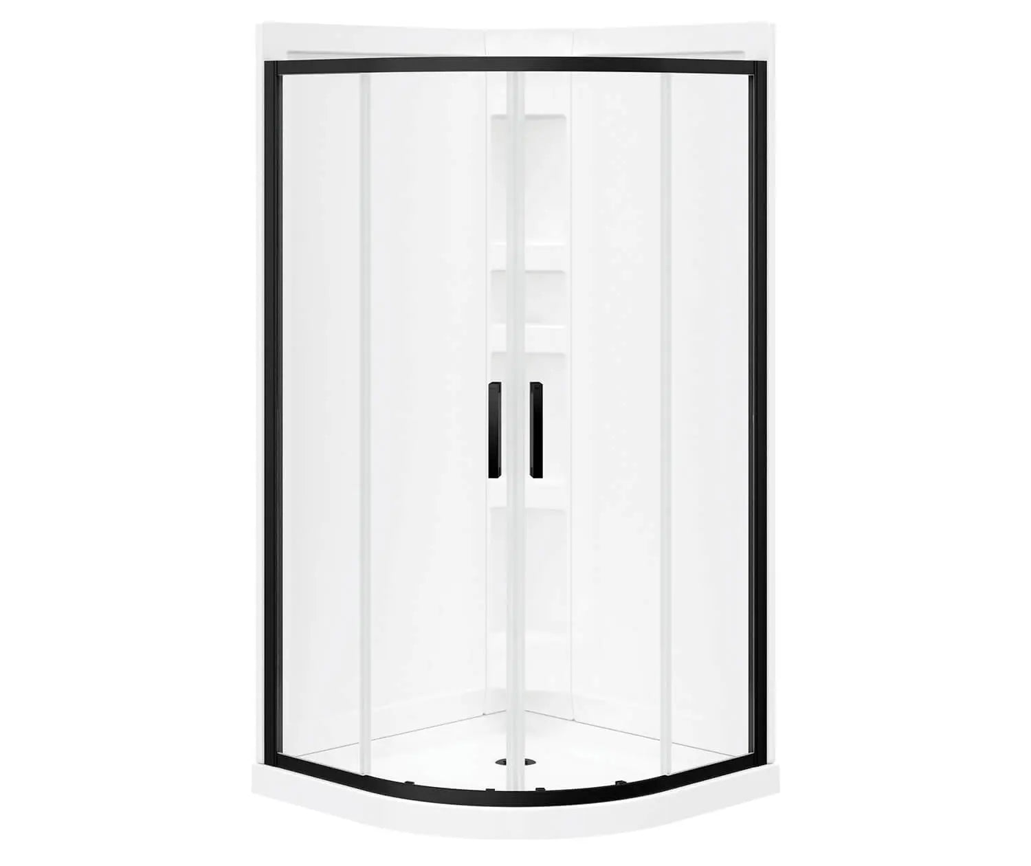Maax Kassia 38 x 38 Acrylic Center Drain Shower Kit in White with Clear glass  in Chrome 107170-900-084-000 - Plumbing Market
