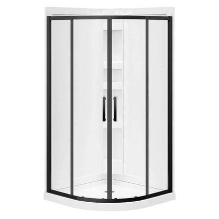 Maax Kassia 38 x 38 Acrylic Center Drain Shower Kit in White with Clear glass  in Chrome 107170-900-084-000 - Plumbing Market