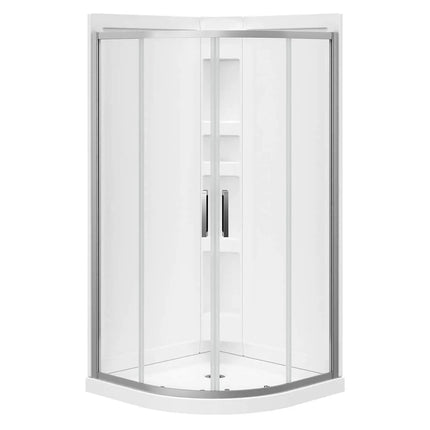Maax Kassia 38 x 38 Acrylic Center Drain Shower Kit in White with Clear glass  in Chrome 107170-900-084-000 - Plumbing Market
