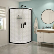 Maax Kassia 38 x 38 Acrylic Center Drain Shower Kit in White with Clear glass  in Chrome 107170-900-084-000 - Plumbing Market