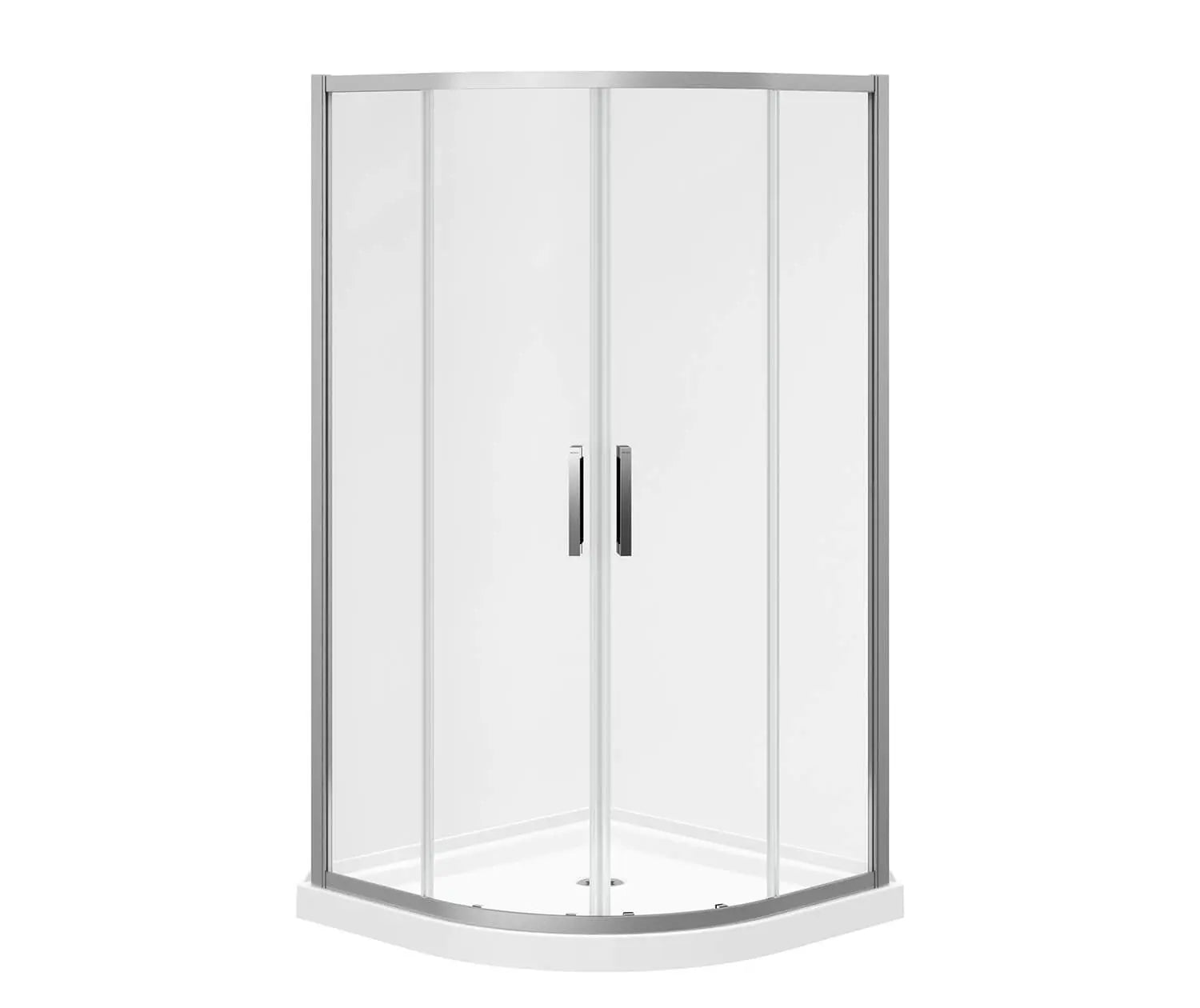 Maax Kassia 38 x 38 Acrylic Center Drain Shower Kit in White with Clear glass  in Matte Black 107170-900-340-000 - Plumbing Market