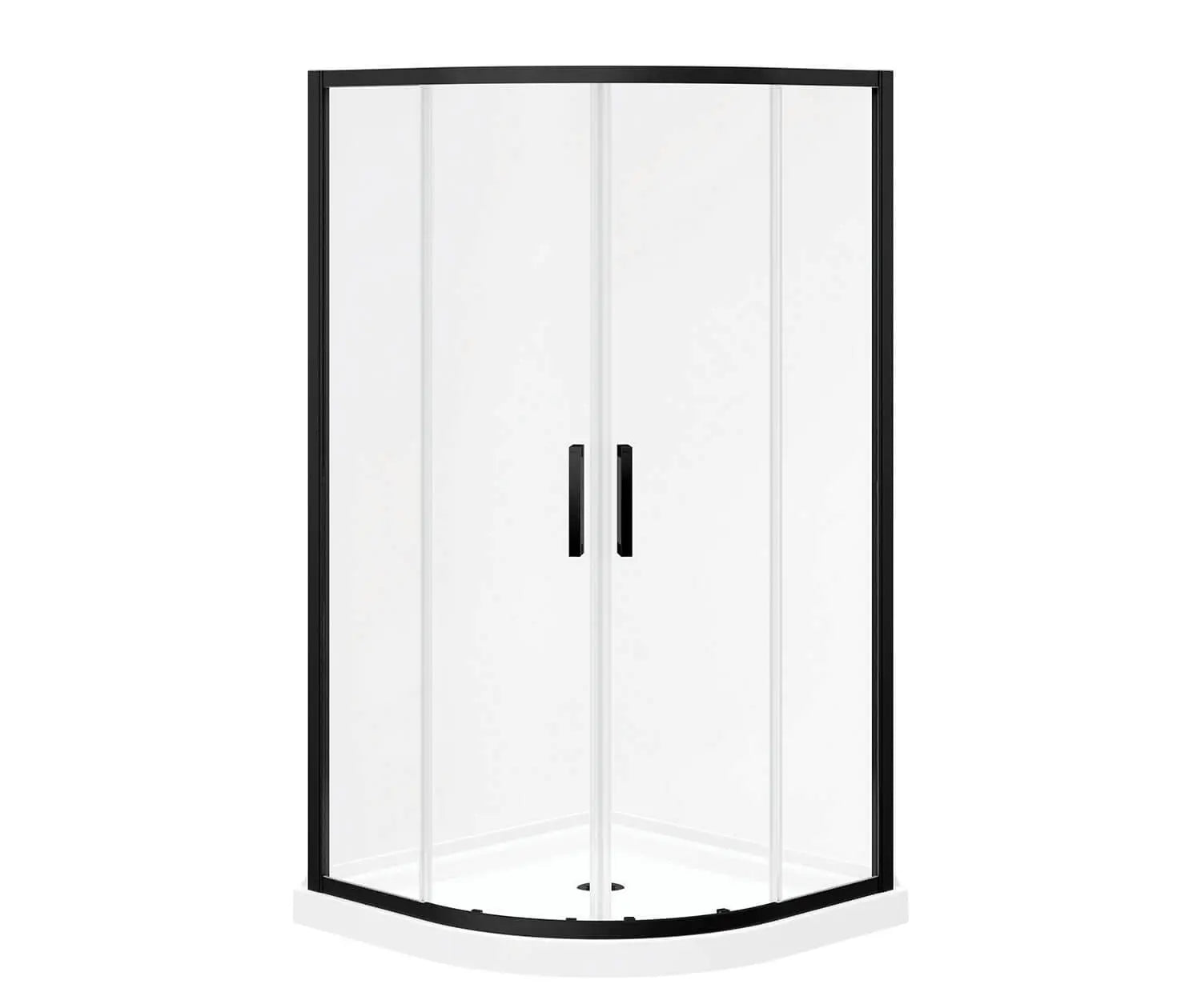 Maax Kassia 38 x 38 Acrylic Center Drain Shower Kit in White with Clear glass  in Matte Black 107170-900-340-000 - Plumbing Market