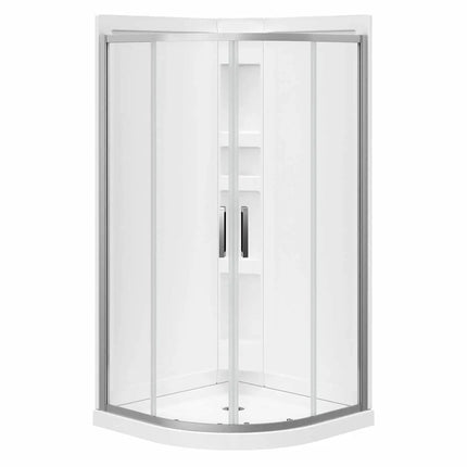 Maax Kassia 38 x 38 Acrylic Center Drain Shower Kit in White with Clear glass  in Matte Black 107170-900-340-000 - Plumbing Market
