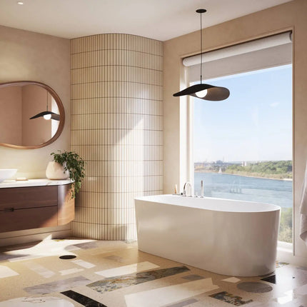 Maax Kuja 6732 Acrylic Freestanding End Drain Bathtub in White - Plumbing Market