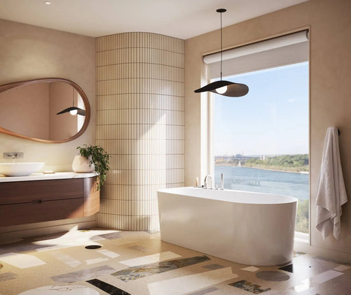 Maax Kuja 6732 Acrylic Freestanding End Drain Bathtub in White - Plumbing Market