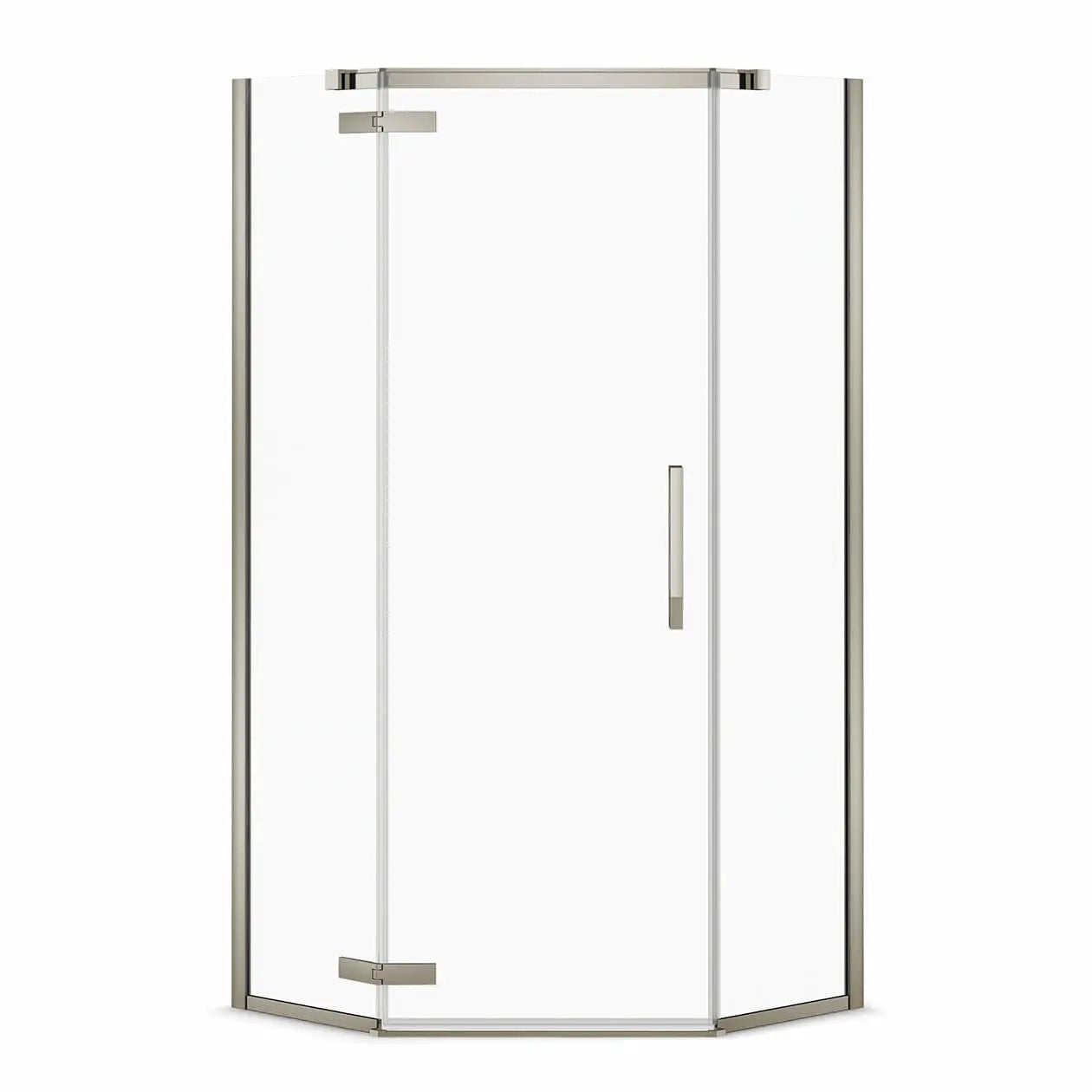 Maax Link Neo-angle 40 x 40 x 75 in. 8mm Pivot Shower Door for Corner Installation with Clear glass in Brushed Nickel 136321-900-305-000 - Plumbing Market