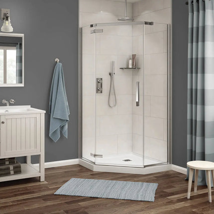 Maax Link Neo-angle 40 x 40 x 75 in. 8mm Pivot Shower Door for Corner Installation with Clear glass in Matte Black 136321-900-340-000 - Plumbing Market