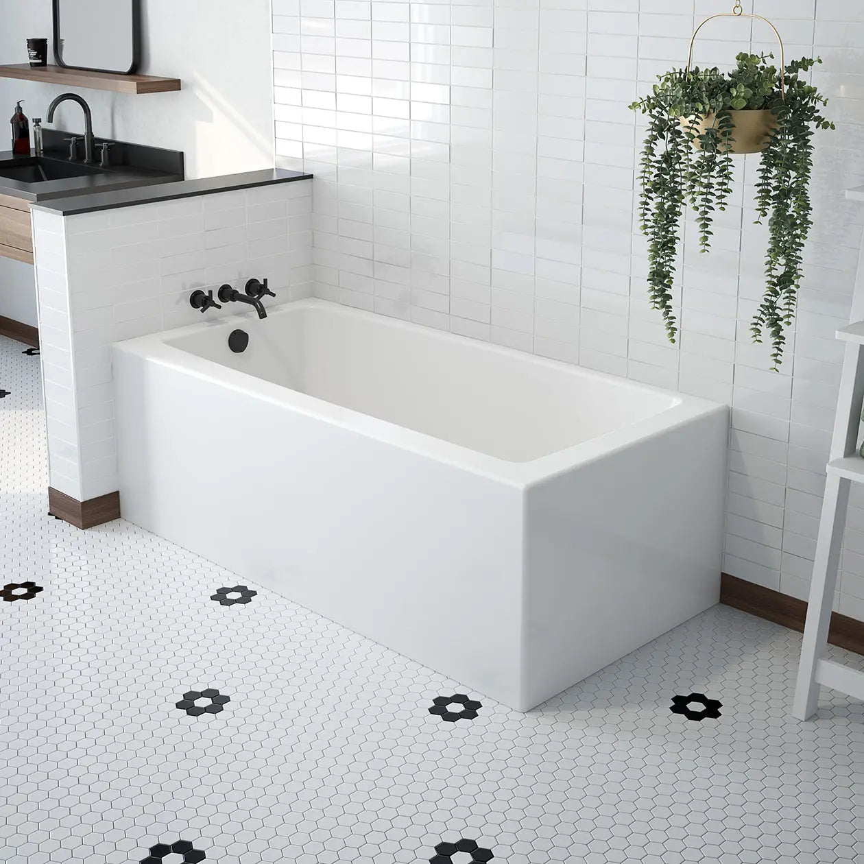 Maax Mackenzie Corner 6032 AcrylX Corner Right-Hand Drain Bathtub in White 106813-000-002-002 - Plumbing Market