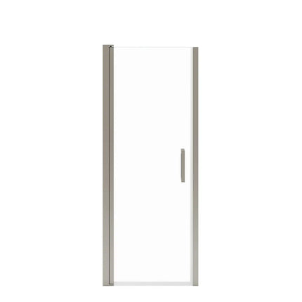 Maax Manhattan 23-25 x 68 in. 6 mm Pivot Shower Door for Alcove Installation with Clear glass & Square Handle in Brushed Nickel 138260-900-305-101 - Plumbing Market