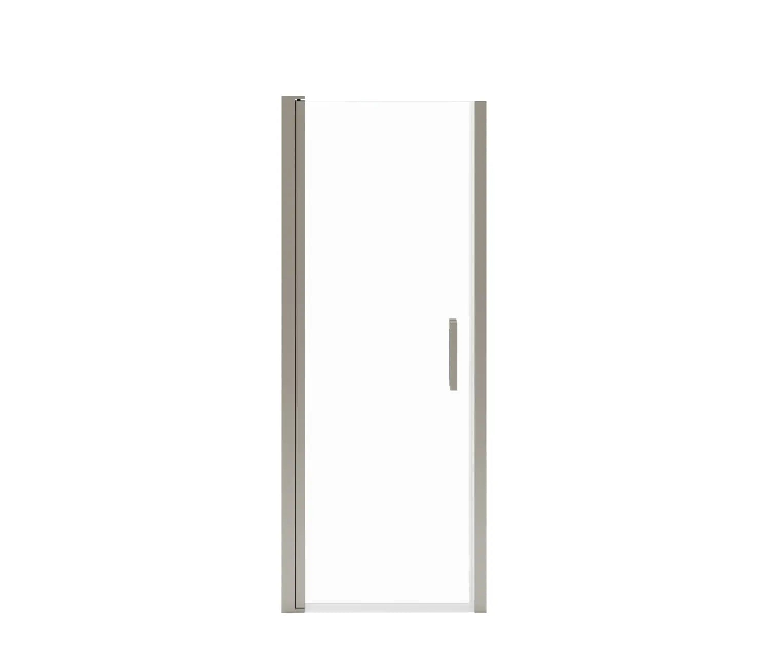 Maax Manhattan 27-29 x 68 in. 6 mm Pivot Shower Door for Alcove Installation with Clear glass & Square Handle in Brushed Nickel 138262-900-305-101 - Plumbing Market