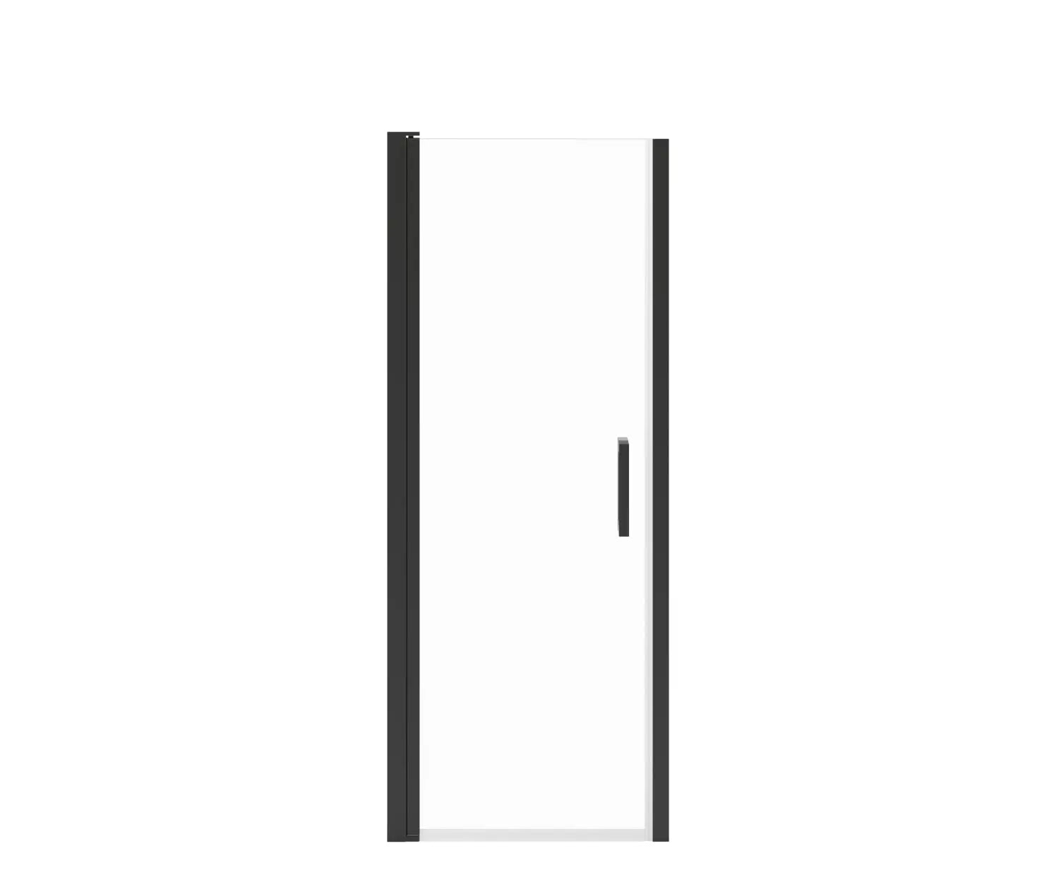 Maax Manhattan 27-29 x 68 in. 6 mm Pivot Shower Door for Alcove Installation with Clear glass & Square Handle in Matte Black 138262-900-340-101 - Plumbing Market