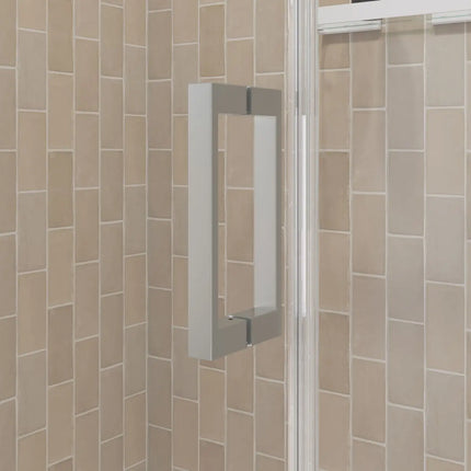 Maax Manhattan 29-31 x 68 in. 6 mm Pivot Shower Door for Alcove Installation with Clear glass & Square Handle in Brushed Nickel 138263-900-305-101 - Plumbing Market