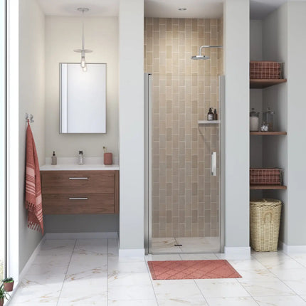 Maax Manhattan 31-33 x 68 in. 6 mm Pivot Shower Door for Alcove Installation with Clear glass & Square Handle in Chrome 138264-900-084-101 - Plumbing Market