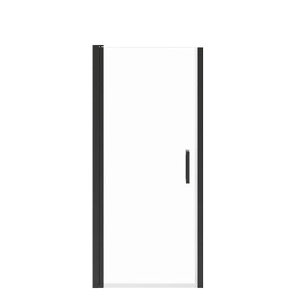 Maax Manhattan 31-33 x 68 in. 6 mm Pivot Shower Door for Alcove Installation with Clear glass & Square Handle in Matte Black 138264-900-340-101 - Plumbing Market