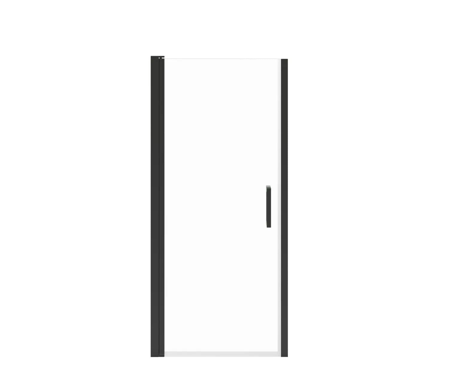 Maax Manhattan 33-35 x 68 in. 6 mm Pivot Shower Door for Alcove Installation with Clear glass & Square Handle in Matte Black 138265-900-340-101 - Plumbing Market