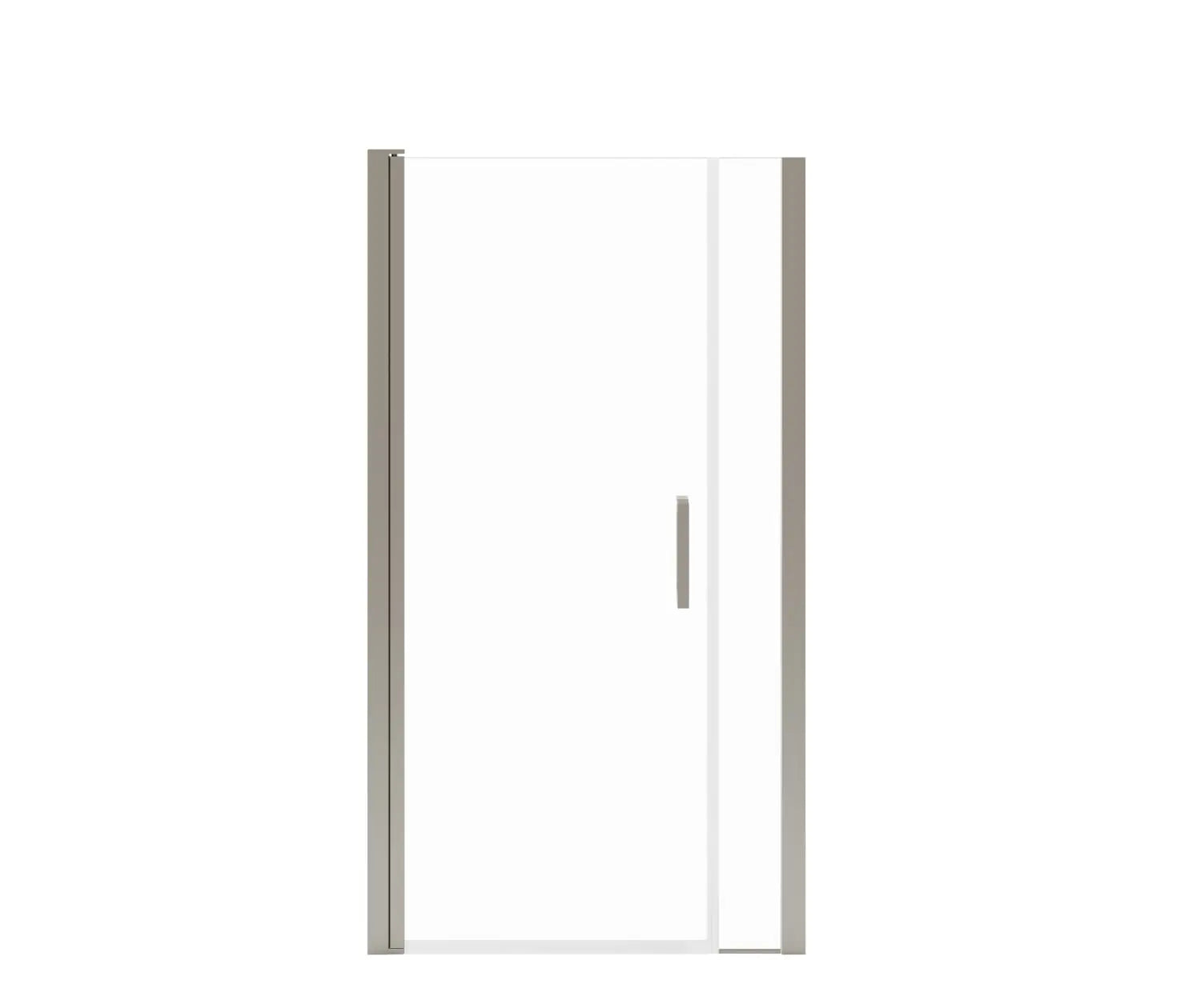 Maax Manhattan 35-37 x 68 in. 6 mm Pivot Shower Door for Alcove Installation with Clear glass & Square Handle in Brushed Nickel 138266-900-305-101 - Plumbing Market