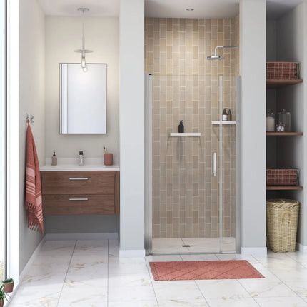 Maax Manhattan 35-37 x 68 in. 6 mm Pivot Shower Door for Alcove Installation with Clear glass & Square Handle in Chrome 138266-900-084-101 - Plumbing Market