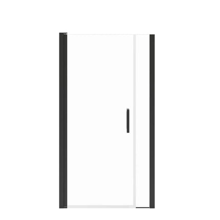 Maax Manhattan 35-37 x 68 in. 6 mm Pivot Shower Door for Alcove Installation with Clear glass & Square Handle in Matte Black 138266-900-340-101 - Plumbing Market
