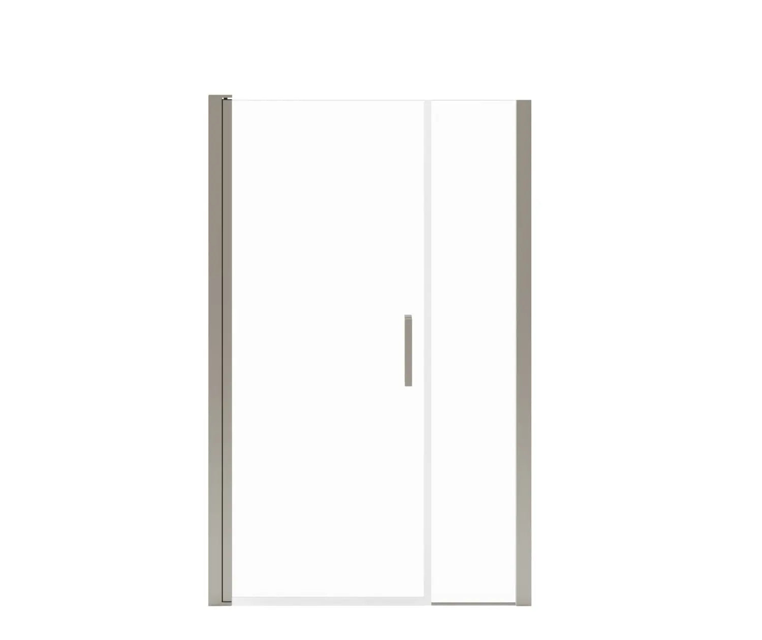 Maax Manhattan 41-43 x 68 in. 6 mm Pivot Shower Door for Alcove Installation with Clear glass & Square Handle in Brushed Nickel 138269-900-305-101 - Plumbing Market