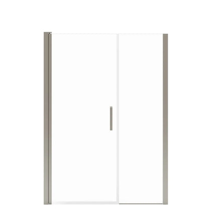 Maax Manhattan 49-51 x 68 in. 6 mm Pivot Shower Door for Alcove Installation with Clear glass & Square Handle in Brushed Nickel 138273-900-305-101 - Plumbing Market