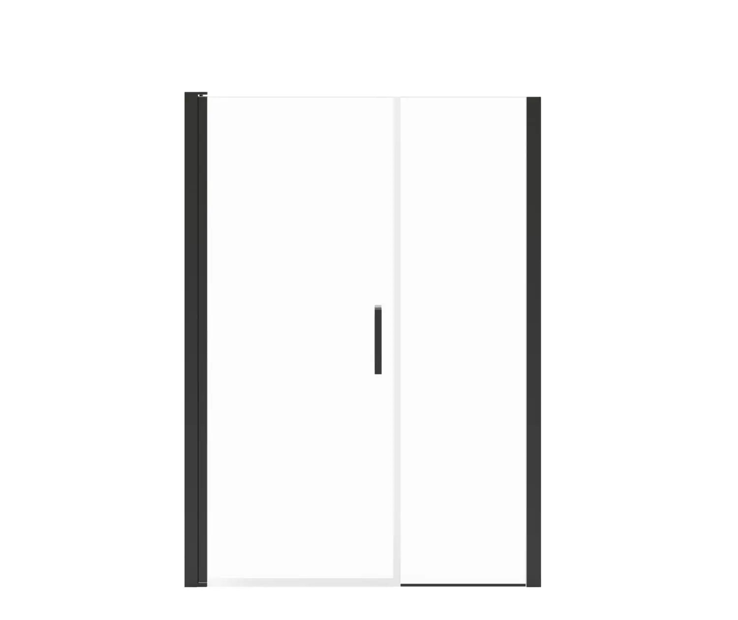 Maax Manhattan 49-51 x 68 in. 6 mm Pivot Shower Door for Alcove Installation with Clear glass & Square Handle in Matte Black 138273-900-340-101 - Plumbing Market