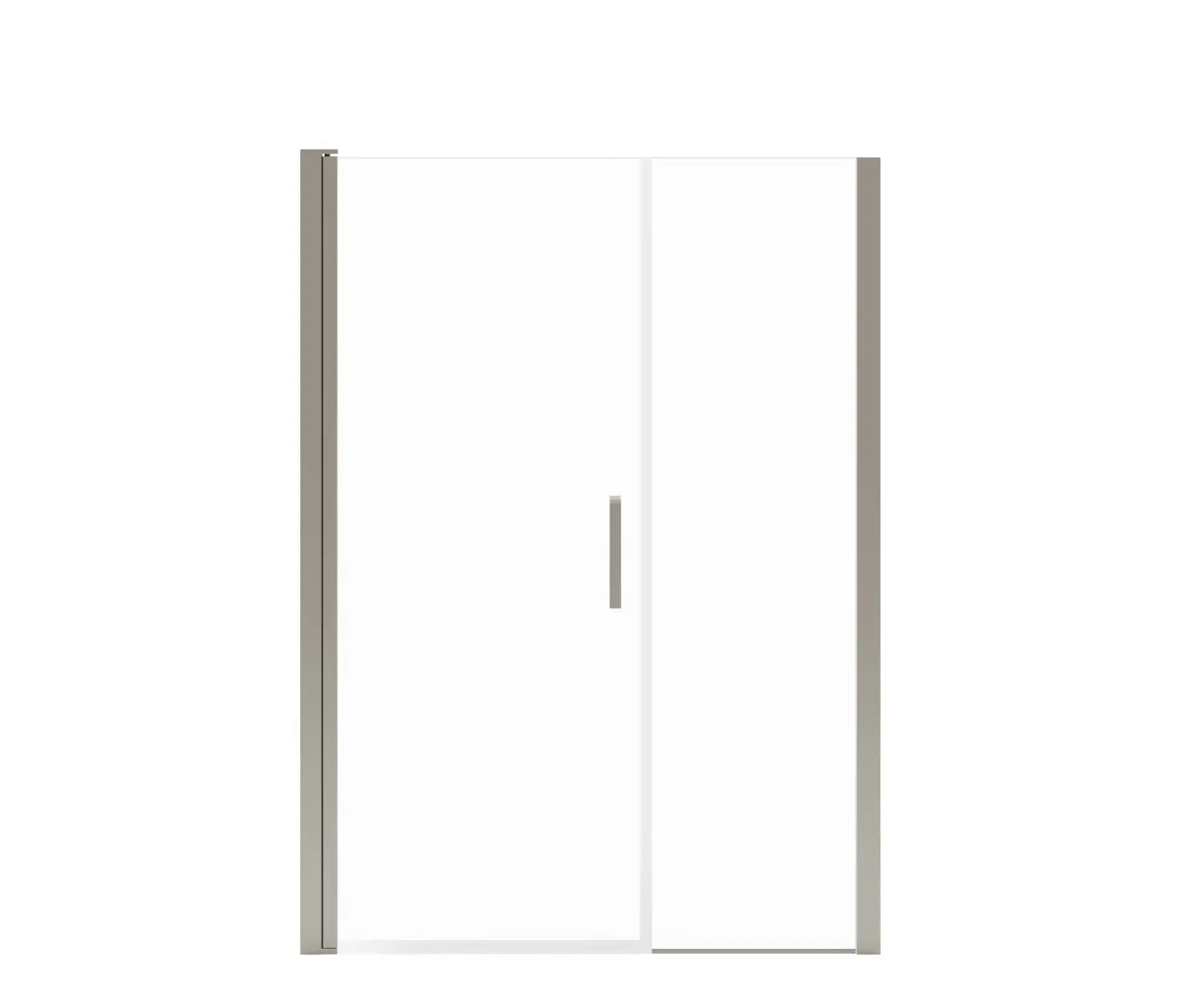 Maax Manhattan 51-53 x 68 in. 6 mm Pivot Shower Door for Alcove Installation with Clear glass & Square Handle in Brushed Nickel 138274-900-305-101 - Plumbing Market