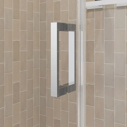 Maax Manhattan 53-55 x 68 in. 6 mm Pivot Shower Door for Alcove Installation with Clear glass & Square Handle in Chrome 138275-900-084-101 - Plumbing Market