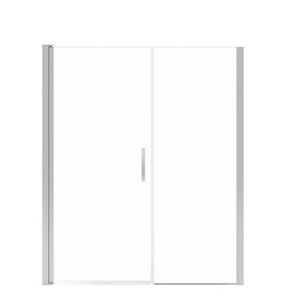 Maax Manhattan 53-55 x 68 in. 6 mm Pivot Shower Door for Alcove Installation with Clear glass & Square Handle in Chrome 138275-900-084-101 - Plumbing Market