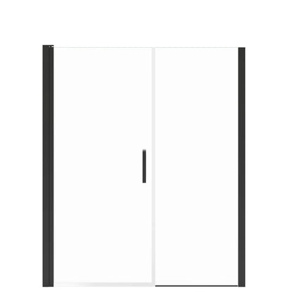 Maax Manhattan 53-55 x 68 in. 6 mm Pivot Shower Door for Alcove Installation with Clear glass & Square Handle in Matte Black 138275-900-340-101 - Plumbing Market