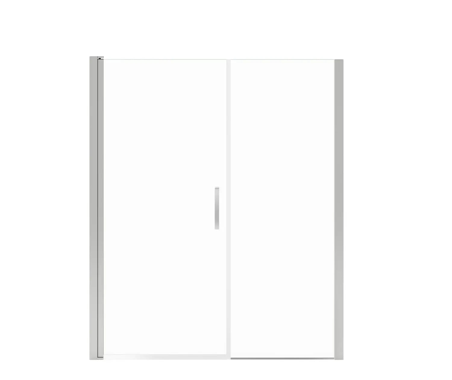 Maax Manhattan 55-57 x 68 in. 6 mm Pivot Shower Door for Alcove Installation with Clear glass & Square Handle in Chrome 138276-900-084-101 - Plumbing Market