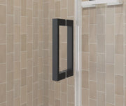 Maax Manhattan 55-57 x 68 in. 6 mm Pivot Shower Door for Alcove Installation with Clear glass & Square Handle in Matte Black 138276-900-340-101 - Plumbing Market