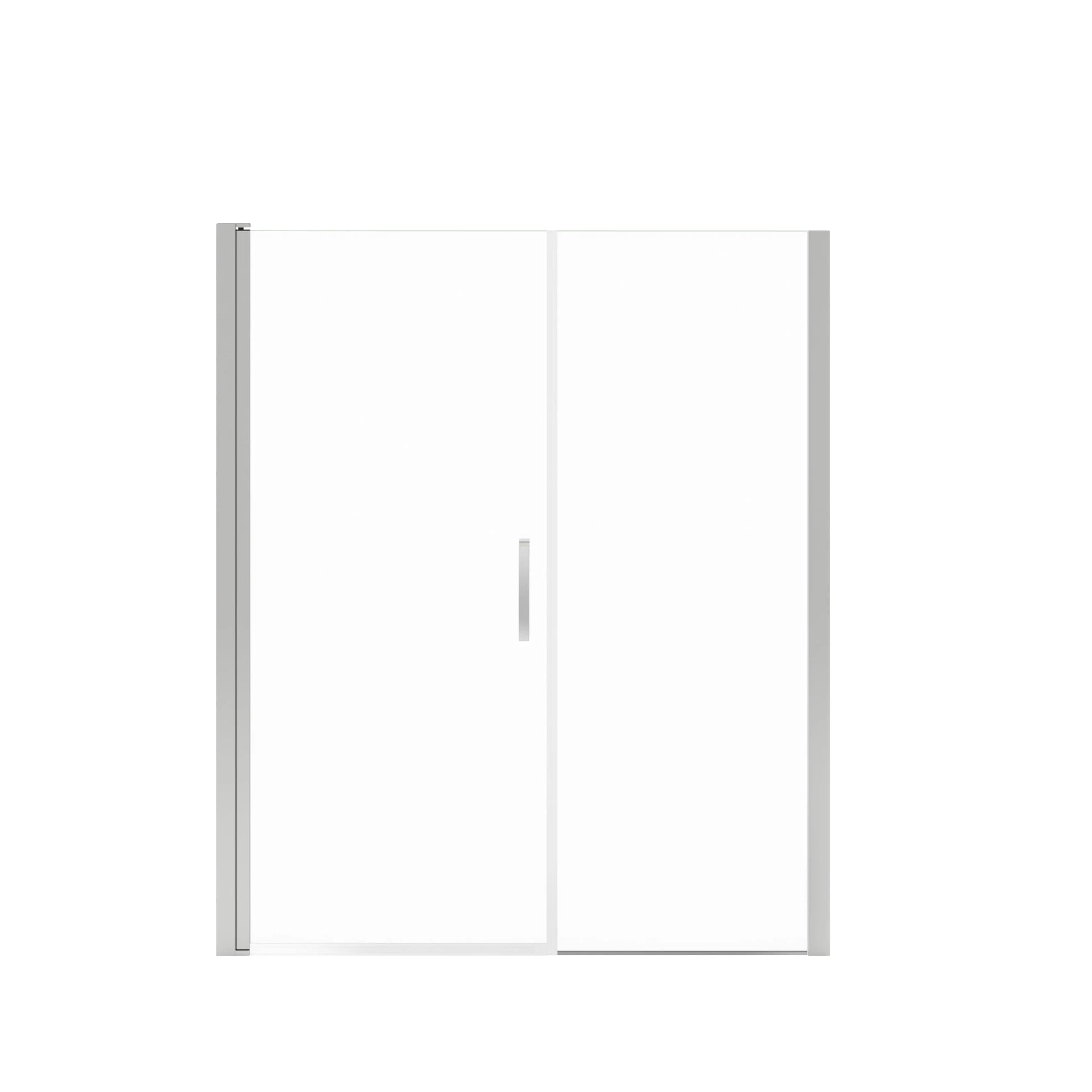 Maax Manhattan 57-59 x 68 in. 6 mm Pivot Shower Door for Alcove Installation with Clear glass & Square Handle in Chrome 138277-900-084-101 - Plumbing Market