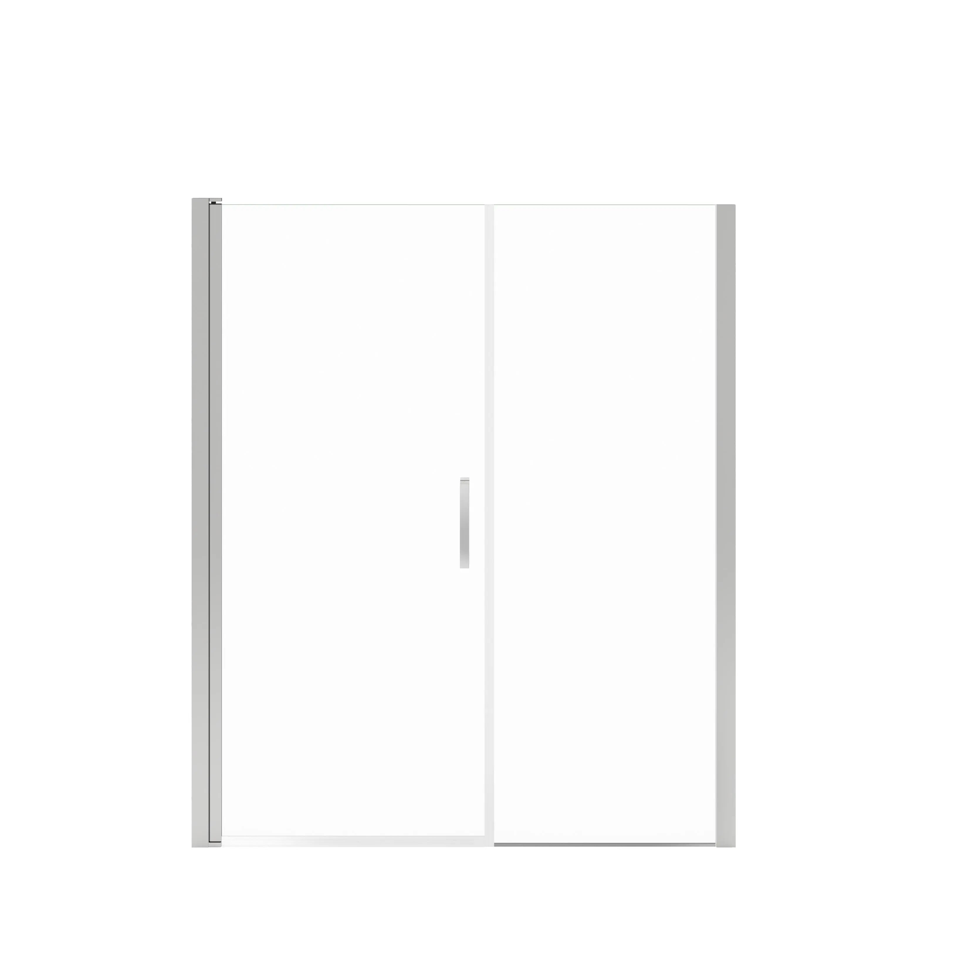 Maax Manhattan 57-59 x 68 in. 6 mm Pivot Shower Door for Alcove Installation with Clear glass & Square Handle in Chrome 138277-900-084-101 - Plumbing Market