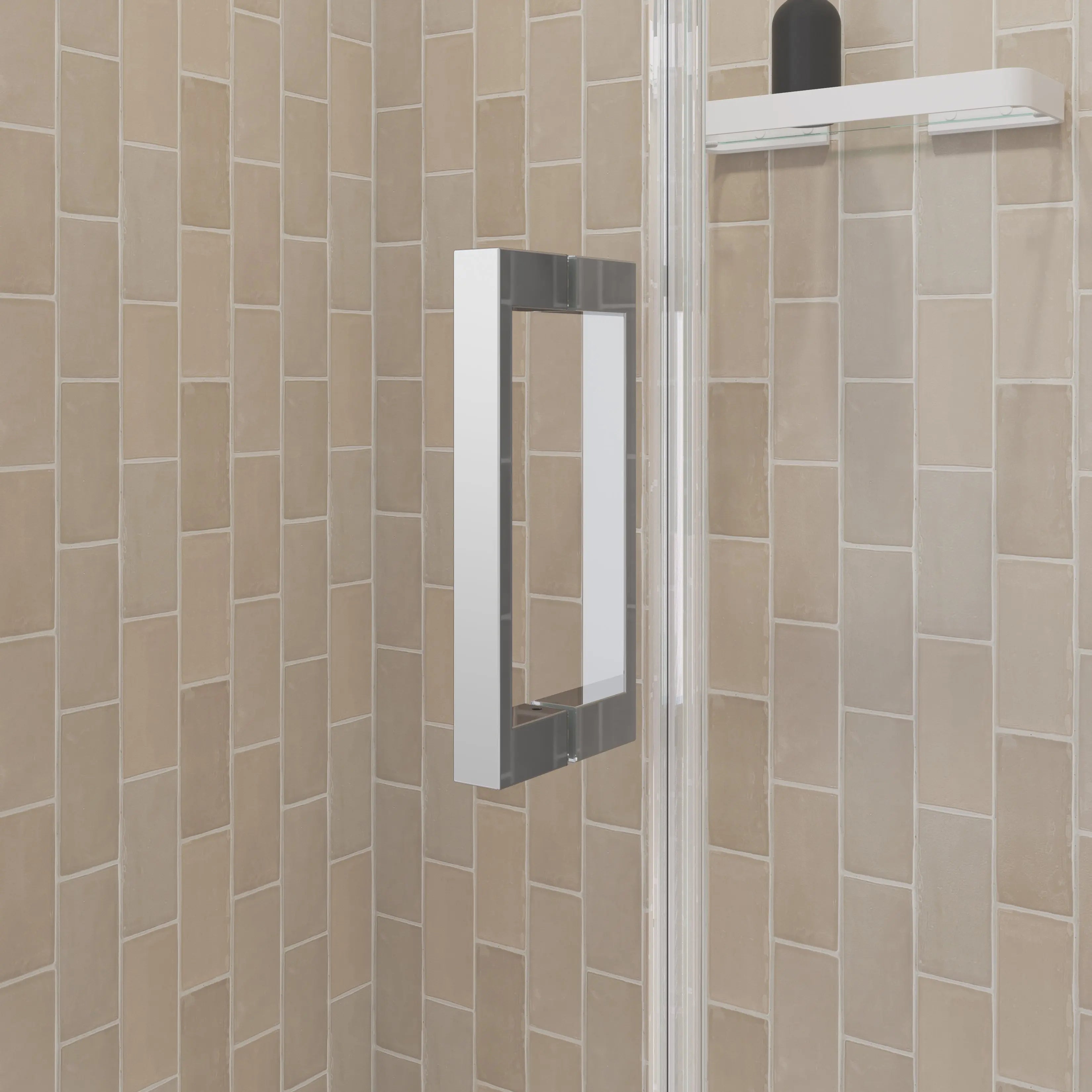 Maax Manhattan 57-59 x 68 in. 6 mm Pivot Shower Door for Alcove Installation with Clear glass & Square Handle in Chrome 138277-900-084-101 - Plumbing Market