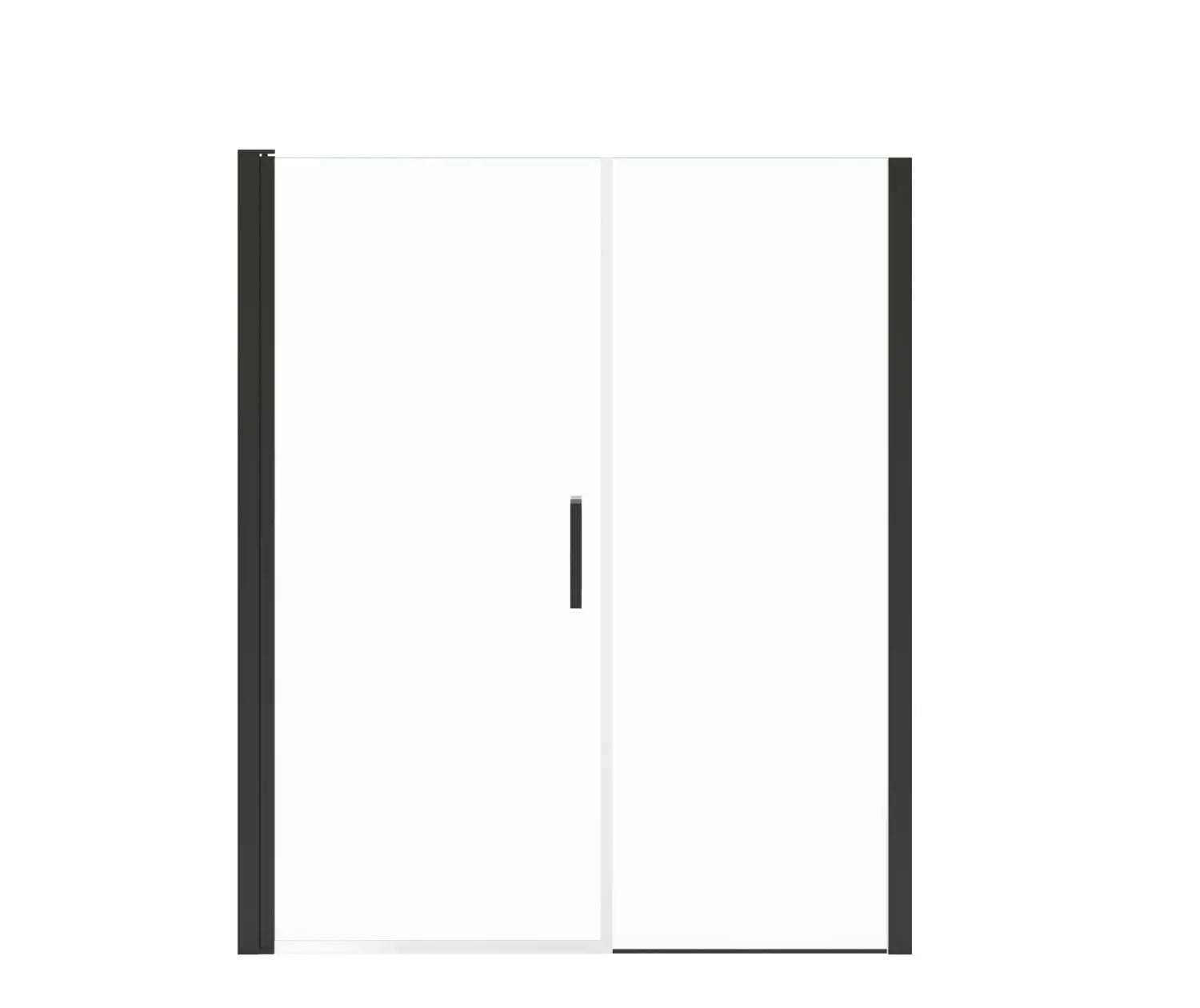 Maax Manhattan 57-59 x 68 in. 6 mm Pivot Shower Door for Alcove Installation with Clear glass & Square Handle in Matte Black 138277-900-340-101 - Plumbing Market