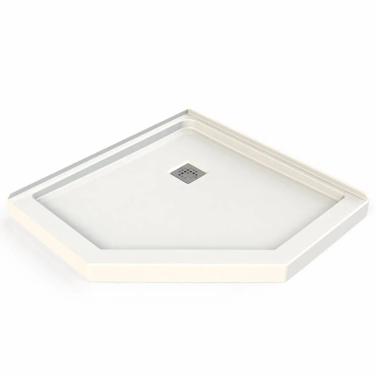 Maax Neo-Angle Base 38 Acrylic Corner Left or Right Shower Base with Corner Drain in White 106380-000-001-000 - Plumbing Market