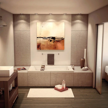 Maax New Town 6032 Acrylic Drop-in End Drain 10 Microjets Bathtub in White 105459-091-001-000 - Plumbing Market