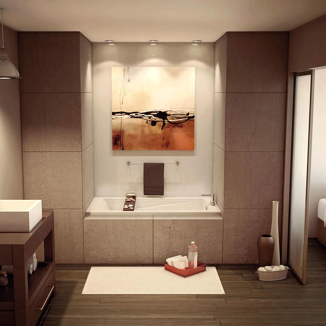 Maax New Town 6032 IF Acrylic Alcove Right-Hand Drain Bathtub in White 105467-000-001-002 - Plumbing Market